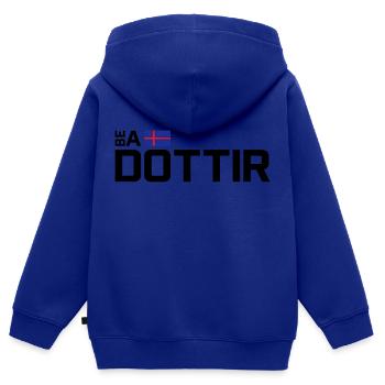 Be a Dottir - Horizontal - Kinder Premium Organic Zip Hoodie - Royalblau - Hinten - AI Model Kid Male (0cm)