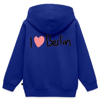 I love Berlin - Kinder Premium Organic Zip Hoodie - Royalblau - Hinten - AI Model Kid Male (0cm)