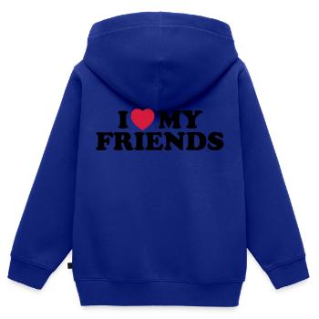 I love my friends - Kinder Premium Organic Zip Hoodie - Royalblau - Hinten - AI Model Kid Male (0cm)