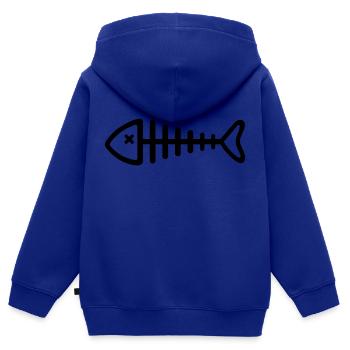 Fischgräte - Kinder Premium Organic Zip Hoodie - Royalblau - Hinten - AI Model Kid Male (0cm)
