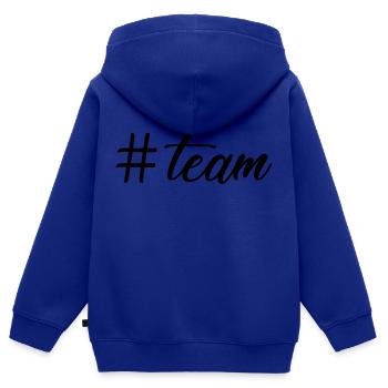 hashtag # team - Kinder Premium Organic Zip Hoodie - Royalblau - Hinten - AI Model Kid Male (0cm)