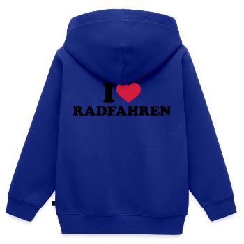 Radfahren - Kinder Premium Organic Zip Hoodie - Royalblau - Hinten - AI Model Kid Male (0cm)