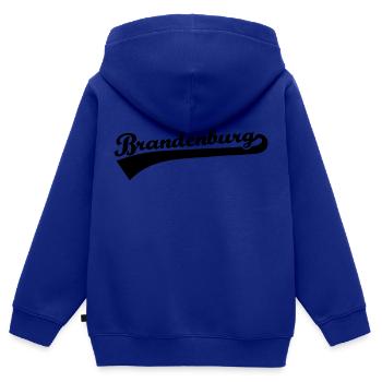 Brandenburg - Kinder Premium Organic Zip Hoodie - Royalblau - Hinten - AI Model Kid Male (0cm)