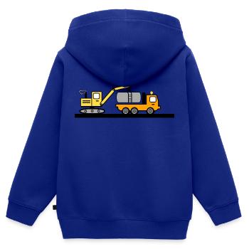 Bagger - Kinder Premium Organic Zip Hoodie - Royalblau - Hinten - AI Model Kid Male (0cm)