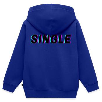 Single - Shirt für alle Singles - Kinder Premium Organic Zip Hoodie - Royalblau - Hinten - AI Model Kid Male (0cm)