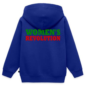 Womens revolution - Sweat Premium à capuche zippé enfant bio - bleu roi - Dos - AI Model Kid Male (0cm)