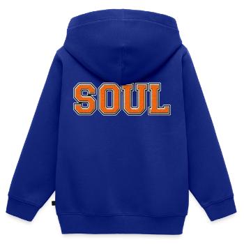 SOUL BIG - Kids Premium Organic Zip-up Hoodie - royal blue - Back - AI Model Kid Male (0cm)