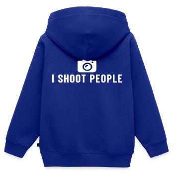 I shoot People - Kinder Premium Organic Zip Hoodie - Royalblau - Hinten - AI Model Kid Male (0cm)