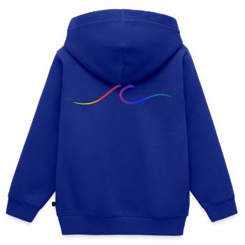 Vague vague Surf Eau Rat Surfer - Sweat Premium à capuche zippé enfant bio - bleu roi - Dos - AI Model Kid Male (0cm)