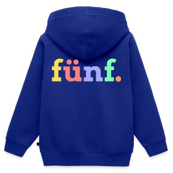 Fünf 5. Geburtstag - Kinder Premium Organic Zip Hoodie - Royalblau - Hinten - AI Model Kid Male (0cm)