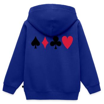 poker - Kinder Premium Organic Zip Hoodie - Royalblau - Hinten - AI Model Kid Male (0cm)