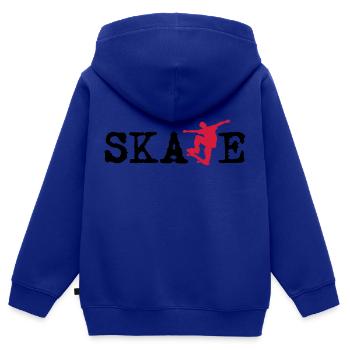 Skate - skateur - cadeau Conseil - skate- - Sweat Premium à capuche zippé enfant bio - bleu roi - Dos - AI Model Kid Male (0cm)