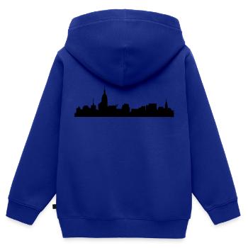 ligne d'horizon - Sweat Premium à capuche zippé enfant bio - bleu roi - Dos - AI Model Kid Male (0cm)
