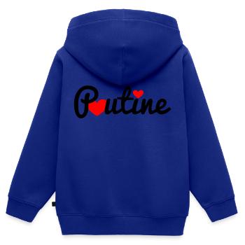 Poutine - Sweat Premium à capuche zippé enfant bio - bleu roi - Dos - AI Model Kid Male (0cm)