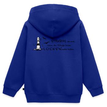 Sturm und Locken - Kinder Premium Organic Zip Hoodie - Royalblau - Hinten - AI Model Kid Male (0cm)