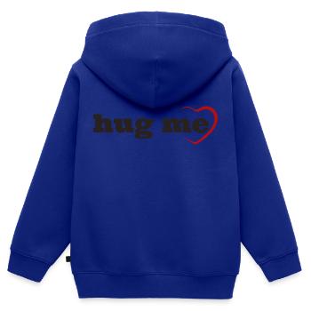 Hug me - Kids Premium Organic Zip-up Hoodie - royal blue - Back - AI Model Kid Male (0cm)