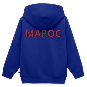 Flagge von Marokko - Kinder Premium Organic Zip Hoodie - Royalblau - Hinten - AI Model Kid Male (0cm)