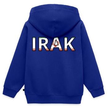 Drapeau Irak - Sweat Premium à capuche zippé enfant bio - bleu roi - Dos - AI Model Kid Male (0cm)