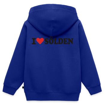I love Sölden - Kinder Premium Organic Zip Hoodie - Royalblau - Hinten - AI Model Kid Male (0cm)