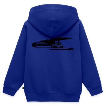 Tankstelle - Kinder Premium Organic Zip Hoodie - Royalblau - Hinten - AI Model Kid Male (0cm)