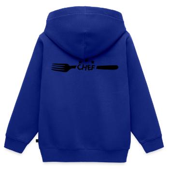 fourchette chef - Sweat Premium à capuche zippé enfant bio - bleu roi - Dos - AI Model Kid Male (0cm)