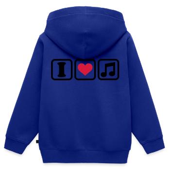 I love music - Kinder Premium Organic Zip Hoodie - Royalblau - Hinten - AI Model Kid Male (0cm)