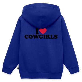 Cowboy - Kinder Premium Organic Zip Hoodie - Royalblau - Hinten - AI Model Kid Male (0cm)
