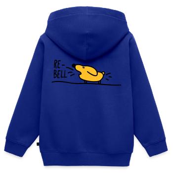 Rebell - Kids Premium Organic Zip-up Hoodie - royal blue - Back - AI Model Kid Male (0cm)