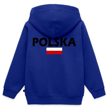 Polska - Kinder Premium Organic Zip Hoodie - Royalblau - Hinten - AI Model Kid Male (0cm)
