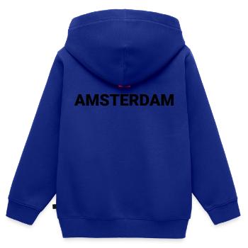 AMSTERDAM - Sweat Premium à capuche zippé enfant bio - bleu roi - Dos - AI Model Kid Male (0cm)