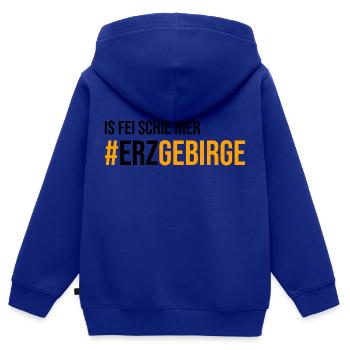Is fei schie hier Erzgebirge - Kinder Premium Organic Zip Hoodie - Royalblau - Hinten - AI Model Kid Male (0cm)