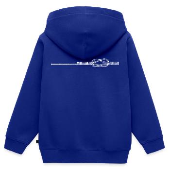 Nœud plat - Sweat Premium à capuche zippé enfant bio - bleu roi - Dos - AI Model Kid Male (0cm)