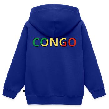 Flagge des Kongo - Kinder Premium Organic Zip Hoodie - Royalblau - Hinten - AI Model Kid Male (0cm)