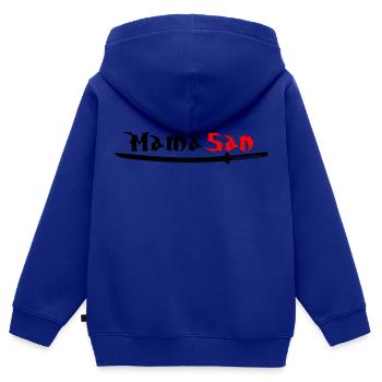 Mama San - Kinder Premium Organic Zip Hoodie - Royalblau - Hinten - AI Model Kid Male (0cm)