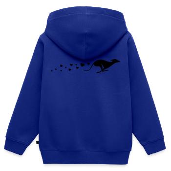 Windhund Liebe – Sighthound Love - Kids Premium Organic Zip-up Hoodie - royal blue - Back - AI Model Kid Male (0cm)