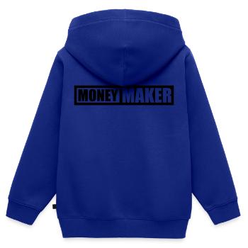 Logo Text Money Maker - Kinder Premium Organic Zip Hoodie - Royalblau - Hinten - AI Model Kid Male (0cm)