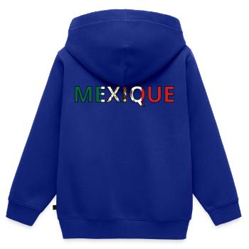 Drapeau Mexique - Sweat Premium à capuche zippé enfant bio - bleu roi - Dos - AI Model Kid Male (0cm)