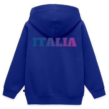 Italia - Kinder Premium Organic Zip Hoodie - Royalblau - Hinten - AI Model Kid Male (0cm)