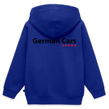 German Cars - Kinder Premium Organic Zip Hoodie - Royalblau - Hinten - AI Model Kid Male (0cm)