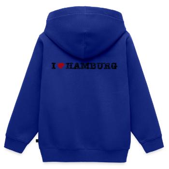 ilove_hamburg_quer - Kids Premium Organic Zip-up Hoodie - royal blue - Back - AI Model Kid Male (0cm)