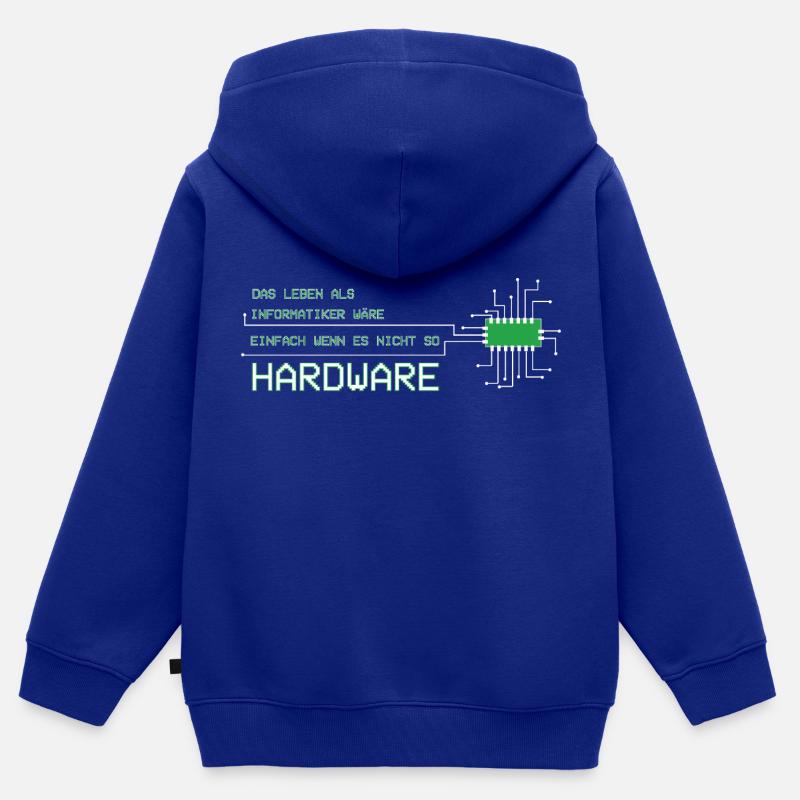 Informatiker Techniker Leben wäre einfach Hardware - Kinder Premium Organic Zip Hoodie - Royalblau