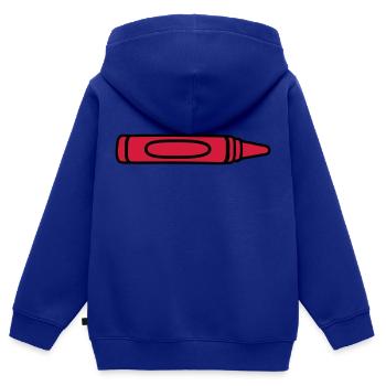 Red wax crayon cool design - Kids Premium Organic Zip-up Hoodie - royal blue - Back - AI Model Kid Male (0cm)