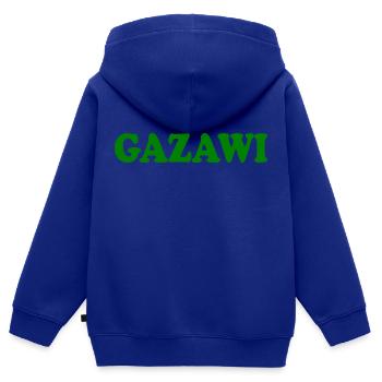 Gazawi gaza - Kids Premium Organic Zip-up Hoodie - royal blue - Back - AI Model Kid Male (0cm)