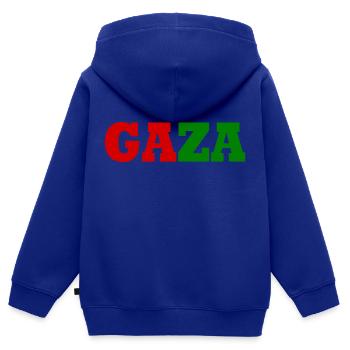 Free Gaza - Kinder Premium Organic Zip Hoodie - Royalblau - Hinten - AI Model Kid Male (0cm)