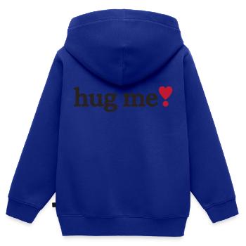 Hug me - Kids Premium Organic Zip-up Hoodie - royal blue - Back - AI Model Kid Male (0cm)