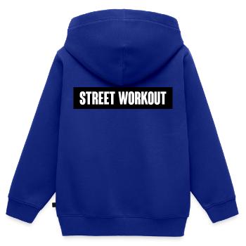 Citation de Street Workout - Sweat Premium à capuche zippé enfant bio - bleu roi - Dos - AI Model Kid Male (0cm)