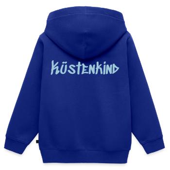 Küstenkind - Kinder Premium Organic Zip Hoodie - Royalblau - Hinten - AI Model Kid Male (0cm)