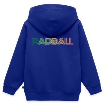 Radballer - Kinder Premium Organic Zip Hoodie - Royalblau - Hinten - AI Model Kid Male (0cm)