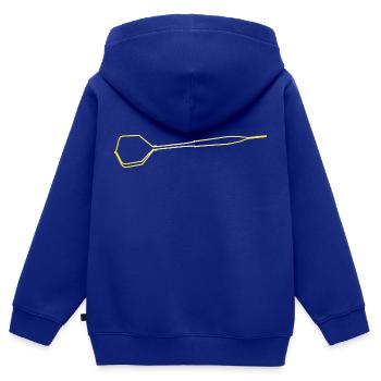 Dartpfeil Umriss Darts Dart Bullseye Triple - Kinder Premium Organic Zip Hoodie - Royalblau - Hinten - AI Model Kid Male (0cm)