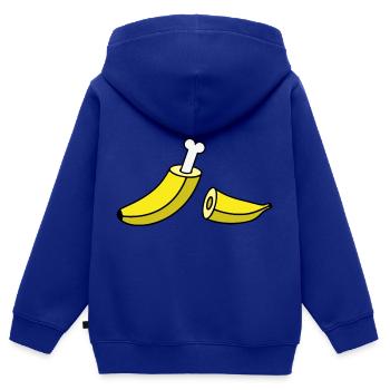 Banane mit Knochen - Kinder Premium Organic Zip Hoodie - Royalblau - Hinten - AI Model Kid Male (0cm)